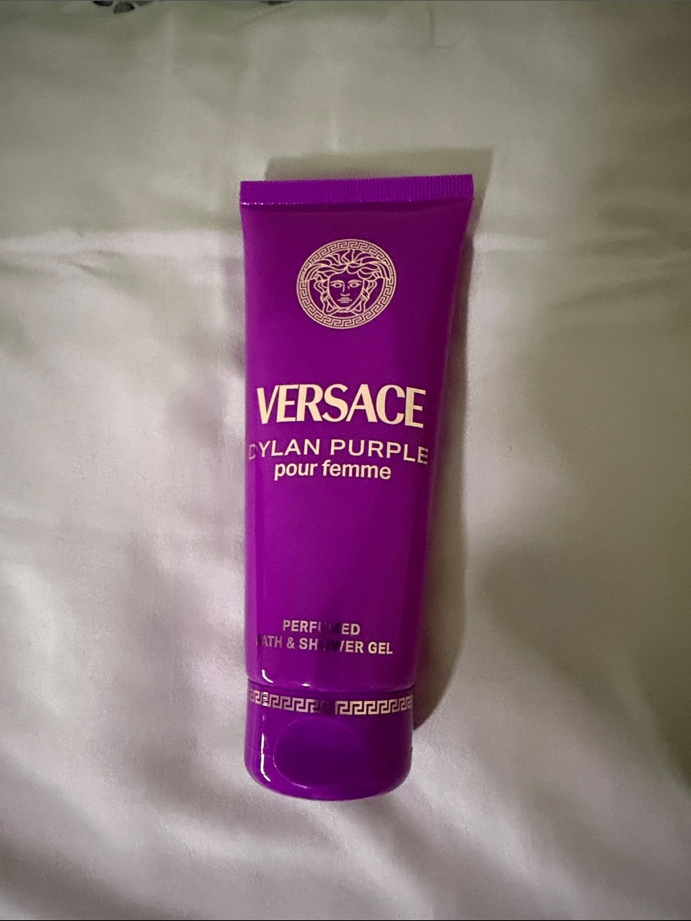 Versace Dylan Purple Perfumed Bath & Shower Gel — Vibrant Purple with Gold Logo